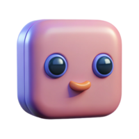magnificent timeless Square character with rounded corners and three circular eyes. Crisp edges, single-weight stroke, with Scalable Design. png