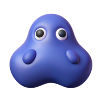 impressionante negrito tradicional abstrato blob personagem com dois pontos para olhos. plano cor, peso único AVC, limpar \ limpo linhas com escalável Projeto. autêntico png