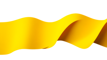 Bright yellow ribbon flowing gracefully in design png