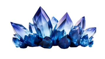 Large blue crystal formation, cut out transparent png