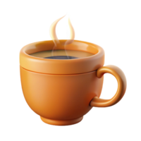 impressionante costeiro plano cor café copo ícone com vapor. limpar \ limpo linhas, fresco arestas. com escalável Projeto. feito à mão png