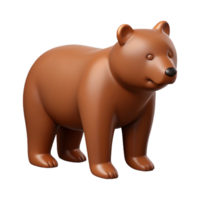 whimsical vibrant Silhouette of a standing bear. Clean lines, flat brown color, minimal design with Scalable Design. genuine png