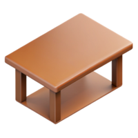 striking joyful industrial Minimal isometric table, single-weight stroke, brown with Scalable Design. luxury png