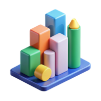 radiant inspired Stacked bar graph, geometric shapes, flat color. Clean lines, with Scalable Design. png