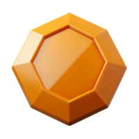 remarkable retro Geometric octagon with crisp edges and a flat orange color with Scalable Design. studio quality png