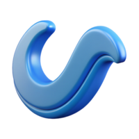 mesmerizing urban Wave character with a curved line and crest. Flat color, clean lines, crisp edges with Scalable Design. genuine png