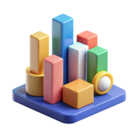 striking peaceful minimalist Stacked bar graph, geometric shapes, flat color. Clean lines, with Scalable Design. museum quality png