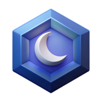 picturesque organic Geometric logo with a stylized crescent moon. Crisp edges, flat color with Scalable Design. artisan png