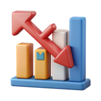 wonderful futuristic Downward trending arrow chart with percentage markers. Clean lines, flat color, minimal design with Scalable Design. elite png