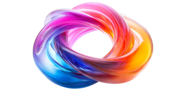 Abstract flow with vibrant colors, cut out transparent png