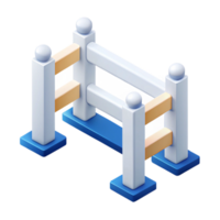 pristine passionate vintage Clean lines isometric fence, scalable, white with Scalable Design. refined png