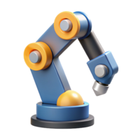 pristine joyful mid-century Flat color illustration of a robot arm. Clean lines, scalable, geometric with Scalable Design. high resolution png