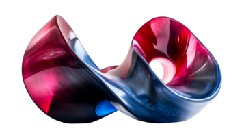 Mobius shape, glossy surface, curve form, cut out transparent png