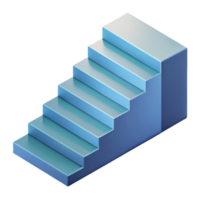 whimsical majestic Isometric view of a staircase. Minimal design, crisp edges, flat color with Scalable Design. impeccable png