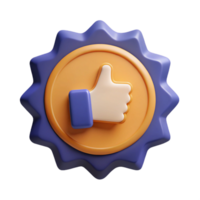 mesmerizing joyful surreal Thumbs up badge, minimal design. Flat color, clean lines, with Scalable Design. expertly shot png