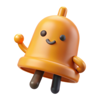 apaixonado esplêndido em forma de sino personagem com uma badalo. fresco arestas, peso único AVC, plano cor com escalável Projeto. impecável png