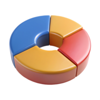 hipnotizante tropical circular torta gráfico dividido para dentro três segmentos. mínimo projeto, plano cor, peso único acidente vascular encefálico com escalável Projeto. habilmente tiro png