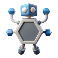 unforgettable baroque Hexagon-shaped robot with geometric arms. Single-weight stroke, minimal, with Scalable Design. ultra HD png