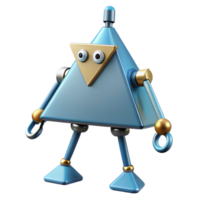 sought-after retro Triangular robot with thin antenna and geometric legs. Flat color, clean lines, symmetrical design with Scalable Design. authentic png