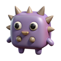 remarkable retro A simple monster with a square body and rounded spikes. Single-weight stroke, flat color. with Scalable Design. 8K png
