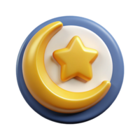 mysterious serene Crescent moon badge with a single star. Minimal design, clean lines with Scalable Design. high quality png