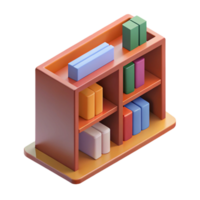 rare artistic Sharp edges isometric bookshelf. Minimal design with Scalable Design. fine detail png