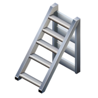 whimsical pristine Scalable isometric ladder, sharp edges, silver with Scalable Design. refined png