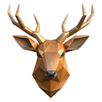magnificent energetic classic Geometric deer head silhouette. Flat color, clean lines, minimal design with Scalable Design. expertly shot png
