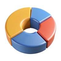notável nórdico circular torta gráfico dividido para dentro quatro segmentos. fresco arestas, sólido cores, com escalável Projeto. elite png