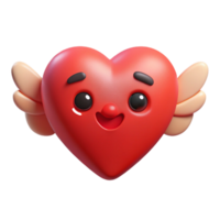 wonderful distinctive Heart-shaped character with small wings and a smiling face. Flat color, crisp edges, clean lines with Scalable Design. png