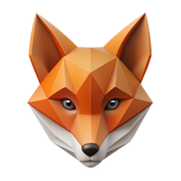 vibrant bold impressionist Minimal geometric fox face. Clean lines, flat color, crisp edges with Scalable Design. luxury png