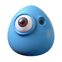 sought-after futuristic Circular blob character with a single eye. Clean lines, scalable, flat color with Scalable Design. artisan png