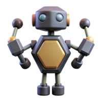 picturesque joyful renaissance Hexagon-shaped robot with geometric arms. Single-weight stroke, minimal, with Scalable Design. museum quality png