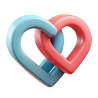 romantic dramatic Interlocking heart shapes, crisp edges, flat color. Minimal and clean with Scalable Design. authentic png