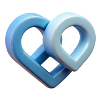 wonderful exceptional Interlocking heart shapes, crisp edges, flat color. Minimal and clean with Scalable Design. png