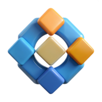 tranquil dramatic Rotating squares around a central axis, single-weight stroke, flat color. Minimal with Scalable Design. museum quality png