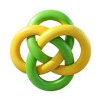 pristine bold rustic Interlocking circles and squares, flat green and yellow with Scalable Design. professional png