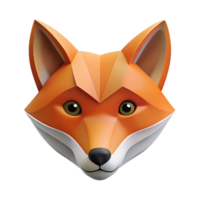 stunning industrial Minimal geometric fox face. Clean lines, flat color, crisp edges with Scalable Design. crisp png