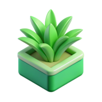 memorable creative Flat color isometric plant, crisp edges, green with Scalable Design. ultra HD png