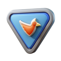 radiant memorable Triangular badge with a stylized bird. Scalable, clean lines, flat color with Scalable Design. png