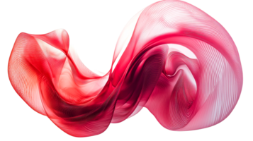 Flowing red fabric with a transparent background png