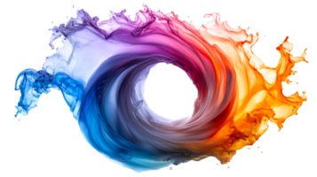 Colored Liquid Explosion Ring Swirl, cut out transparent png