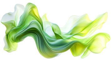 Green abstract wave on transparent bg png