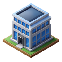 picturesque surreal Isometric office building with sharp edges and symmetrical design with Scalable Design. fine detail png