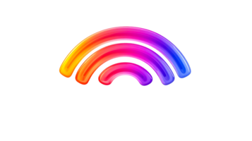 Gradient semicircles shape isolated, cut out transparent png