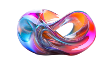 Glossy loop, abstract swirl, cut out transparent png