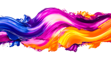 Smear vibrant fluid color paints, cut out transparent png