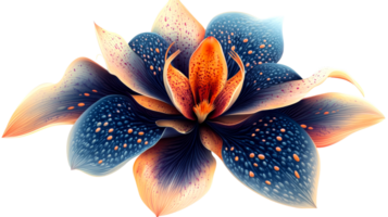 Decorative blossom with striking color, cut out transparent png