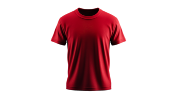 Bright red t shirt on a transparent background png