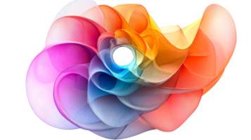 Colorful Curved Forms on Black, cut out transparent png
